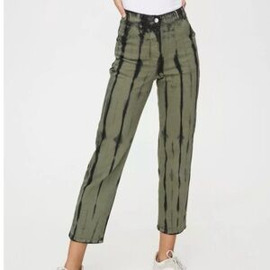 Stylish Green and Black Tie-Dye Women Jeans